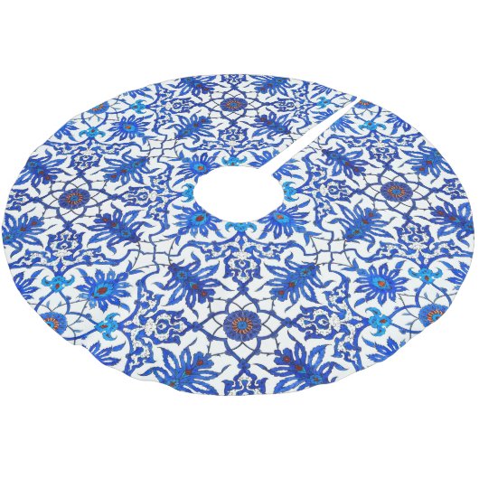 Art Nouveau Chinese Pattern - Cobalt Blue & White Kerstboom Rok (Gekanteld)