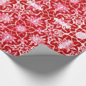 Art Nouveau Chinese Pattern - Deep Red Cadeaupapier (Hoek)