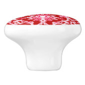 Art Nouveau Chinese Pattern - Deep Red Keramische Knop (Zijkant)