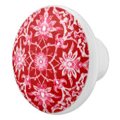 Art Nouveau Chinese Pattern - Deep Red Keramische Knop (Rechts)