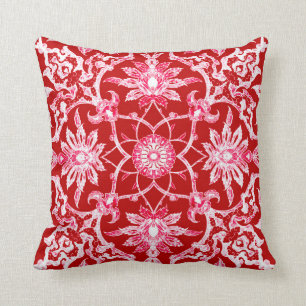 Art Nouveau Chinese Pattern - Deep Red Kussen
