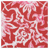 Art Nouveau Chinese Pattern - Deep Red Stof (Close Up)