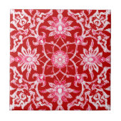 Art Nouveau Chinese Pattern - Deep Red Tegeltje (Voorkant)