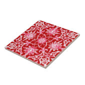 Art Nouveau Chinese Pattern - Deep Red Tegeltje (Zijkant)