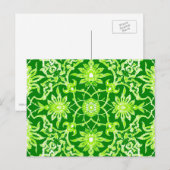 Art Nouveau Chinese Pattern - Emerald Green Briefkaart (Voorkant / Achterkant)