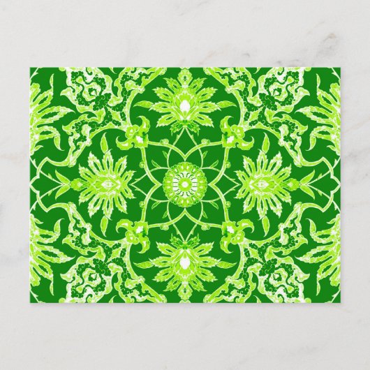 Art Nouveau Chinese Pattern - Emerald Green Briefkaart (Voorkant)