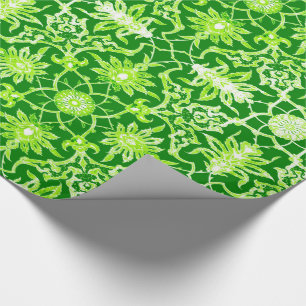 Art Nouveau Chinese Pattern - Emerald Green Cadeaupapier