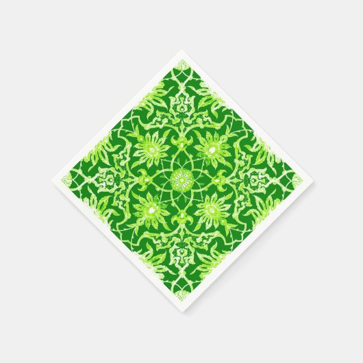 Art Nouveau Chinese Pattern - Emerald Green Servet (Hoek)