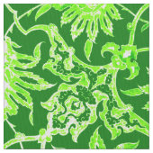 Art Nouveau Chinese Pattern - Emerald Green Stof (Close Up)