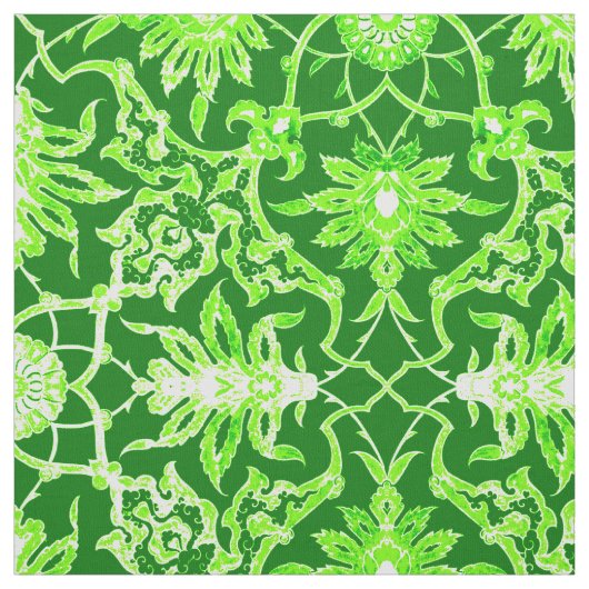 Art Nouveau Chinese Pattern - Emerald Green Stof (Swatch)