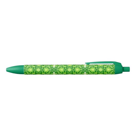 Art Nouveau Chinese Pattern - Emerald Green Zwarte Inkt Pen (Bovenkant)