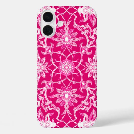 Art Nouveau Chinese Pattern - Fuchsia Pink Case-Mate iPhone Case (Achterkant)