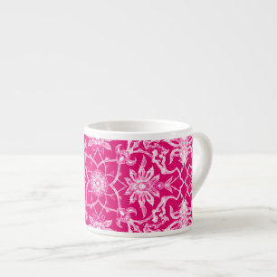Art Nouveau Chinese Pattern - Fuchsia Pink Espresso Kop
