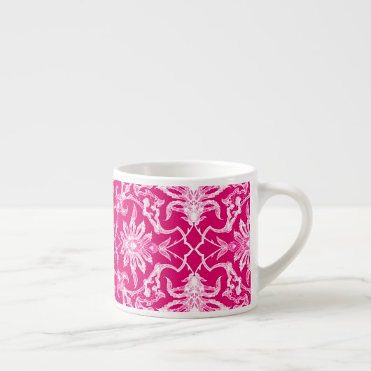 Art Nouveau Chinese Pattern - Fuchsia Pink Espresso Kop (Rechts)