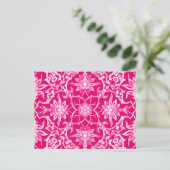 Art Nouveau Chinese Pattern - Fuschia Pink Briefkaart (Staand voorkant)