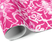 Art Nouveau Chinese Pattern - Fuschia Pink Cadeaupapier (Rol Hoek)
