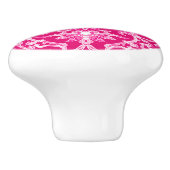 Art Nouveau Chinese Pattern - Fuschia Pink Keramische Knop (Zijkant)