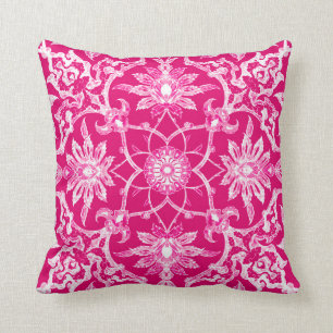 Art Nouveau Chinese Pattern - Fuschia Pink Kussen