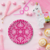 Art Nouveau Chinese Pattern - Fuschia Pink Papieren Bordje (Feest)