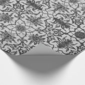 Art Nouveau Chinese Pattern - Silver Grey Cadeaupapier (Hoek)
