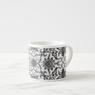 Art Nouveau Chinese Pattern - Silver Grey Espresso Kop