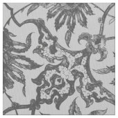 Art Nouveau Chinese Pattern - Silver Grey Stof (Close Up)