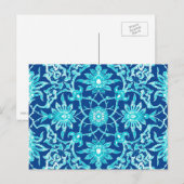 Art Nouveau Chinese Pattern - Turquoise en Blue Briefkaart (Voorkant / Achterkant)