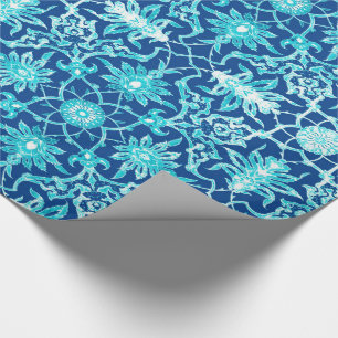 Art Nouveau Chinese Pattern - Turquoise en Blue Cadeaupapier