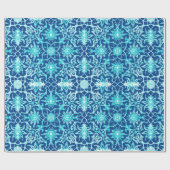 Art Nouveau Chinese Pattern - Turquoise en Blue Cadeaupapier (Vlak)