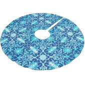 Art Nouveau Chinese Pattern - Turquoise en Blue Kerstboom Rok (Gekanteld)