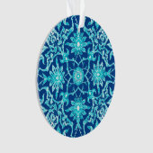 Art Nouveau Chinese Pattern - Turquoise en Blue Ornament (voorkant)