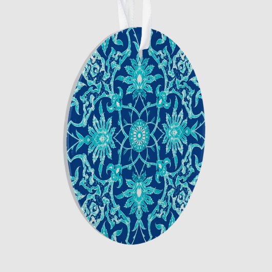 Art Nouveau Chinese Pattern - Turquoise en Blue Ornament (voorkant)