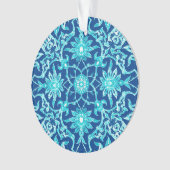 Art Nouveau Chinese Pattern - Turquoise en Blue Ornament (voorkant)