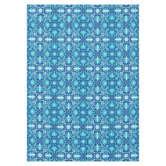 Art Nouveau Chinese Pattern - Turquoise en Blue Tafelkleed (Voorkant)