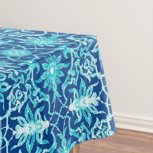 Art Nouveau Chinese Pattern - Turquoise en Blue Tafelkleed (Voorbeeld)