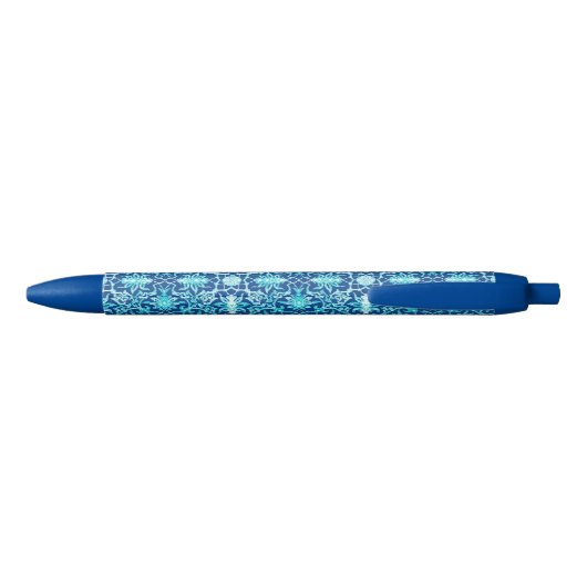 Art Nouveau Chinese Pattern - Turquoise en Blue Zwarte Inkt Pen (Achterkant)