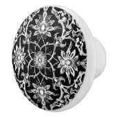 Art Nouveau Chinese Pattern - White on Black Keramische Knop (Rechts)