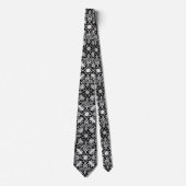 Art Nouveau Chinese Pattern - White on Black Stropdas (Voorkant)