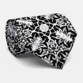 Art Nouveau Chinese Pattern - White on Black Stropdas (Opgerold)