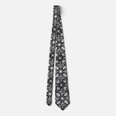 Art Nouveau Chinese Pattern - White on Black Stropdas (Achterkant)