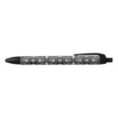 Art Nouveau Chinese Pattern - White on Black Zwarte Inkt Pen (Bovenkant)