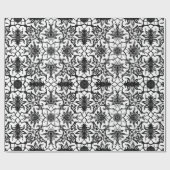 Art Nouveau Chinese Pattern - Zwart-wit Cadeaupapier (Vlak)