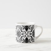 Art Nouveau Chinese Pattern - Zwart-wit Espresso Kop (Rechts)