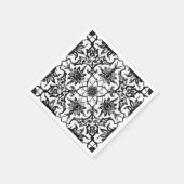Art Nouveau Chinese Pattern - Zwart-wit Servetten (Hoek)