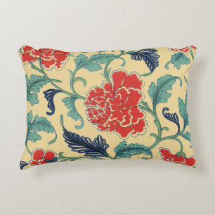 Art Nouveau Chinese Rode Bloemmotief Chinoiserie A Accent Kussen