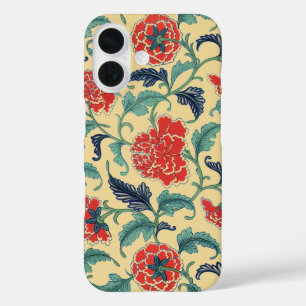 Art Nouveau Chinese Rode Bloemmotief Chinoiserie A iPhone 16 Hoesje