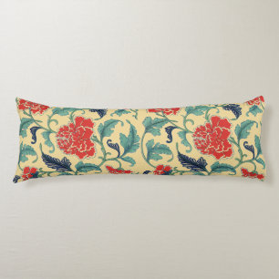 Art Nouveau Chinese Rode Bloemmotief Chinoiserie A Lichaamskussen