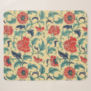 Art Nouveau Chinese Rode Bloemmotief Chinoiserie A Sherpa Deken