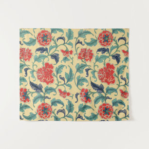 Art Nouveau Chinese Rode Bloemmotief Chinoiserie A Wandkleed