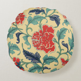 Art Nouveau Chinese Rood Bloemmotief Chinoiserie A Rond Kussen